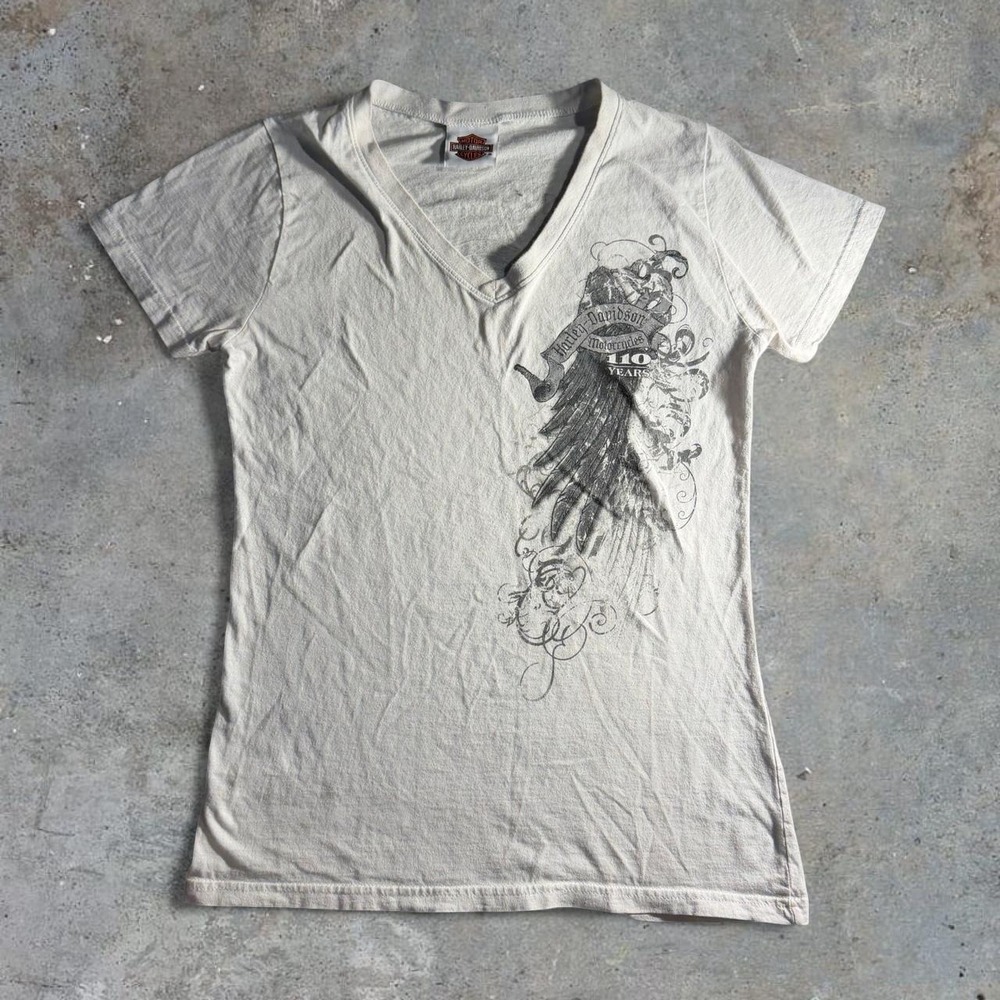 Harley-Davidson 110th Anniversary Cycle City Honolulu Hawaii Womens V-Neck Tee